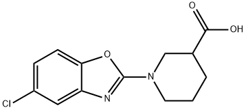 1-(5-氯苯并[D]噁唑-2-基)哌啶-3-羧酸 结构式