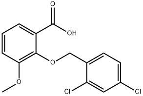 2-[(2,4-DICHLOROBENZYL)OXY]-3-METHOXYBENZOIC ACID 结构式