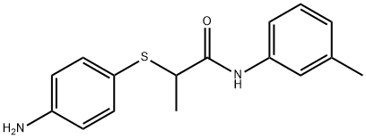 2-[(4-aminophenyl)thio]-N-(3-methylphenyl)propanamide 结构式