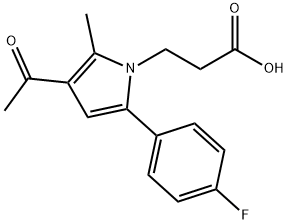 3-[3-乙酰基-5-(4-氟苯基)-2-甲基-1H-吡咯-1-基]丙酸 结构式