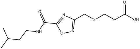 3-{[(5-{[(3-methylbutyl)amino]carbonyl}-1,2,4-oxadiazol-3-yl)methyl]thio}propanoic acid 结构式