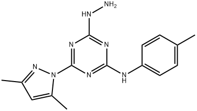 4-(3,5-DIMETHYL-1H-PYRAZOL-1-YL)-6-HYDRAZINO-N-(4-METHYLPHENYL)-1,3,5-TRIAZIN-2-AMINE 结构式