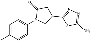 4-(5-氨基-[1,3,4]噻二唑-2-基)-1-对-甲苯基-吡咯烷-2-酮 结构式