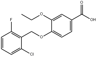 4-(2-氯-6-氟-苄基)氧基-3-乙氧基-苯甲酸 结构式