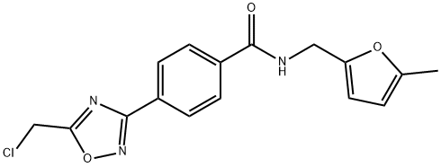 4-(5-(氯甲基)-1,2,4-噁二唑-3-基)-N-((5-甲基呋喃-2-基)甲基)苯甲酰胺 结构式