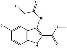 methyl 5-chloro-3-[(chloroacetyl)amino]-1H-indole-2-carboxylate 结构式