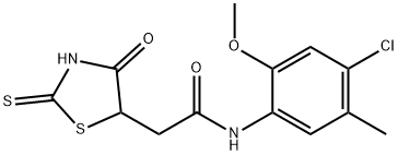 N-(4-chloro-2-methoxy-5-methylphenyl)-2-(2-mercapto-4-oxo-4,5-dihydro-1,3-thiazol-5-yl)acetamide 结构式