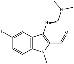 N'-(5-fluoro-2-formyl-1-methyl-1H-indol-3-yl)-N,N-dimethylimidoformamide 结构式