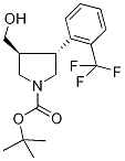 (3S,4R)-3-(羟甲基)-4-[2-(三氟甲基)苯基]吡咯烷-1-甲酸叔丁酯 结构式