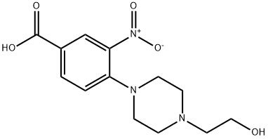 4-[4-(2-Hydroxyethyl)-1-piperazinyl]-3-nitrobenzoic acid 结构式