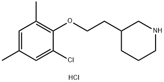 3-[2-(2-Chloro-4,6-dimethylphenoxy)ethyl]-piperidine hydrochloride 结构式