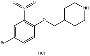 4-[(4-Bromo-2-nitrophenoxy)methyl]piperidinehydrochloride 结构式