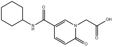 (5-Cyclohexylcarbamoyl-2-oxo-2H-pyridin-1-yl)-acetic acid 结构式