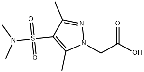 2-(4-(N,N-二甲基氨磺酰基)-3,5-二甲基-1H-吡唑-1-基)乙酸 结构式
