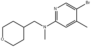 N-(5-Bromo-4-methyl-2-pyridinyl)-N-methyl-N-(tetrahydro-2H-pyran-4-ylmethyl)amine 结构式