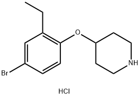 4-(4-Bromo-2-ethylphenoxy)piperidine hydrochloride 结构式