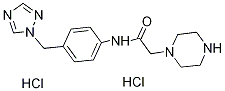 2-哌嗪-1-基-N-[4-(1H-1,2,4-三唑-1-基甲基)苯基]乙酰胺二盐酸盐 结构式