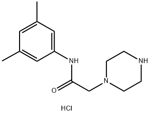 N-(3,5-二甲基苯基)-2-哌嗪-1-基乙酰胺二盐酸盐 结构式