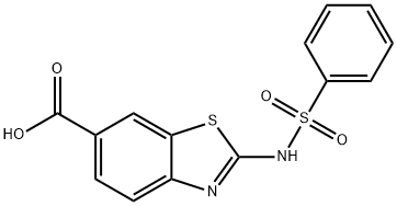 2-[(苯磺酰基)氨基]-1,3-苯并噻唑-6-羧酸 结构式