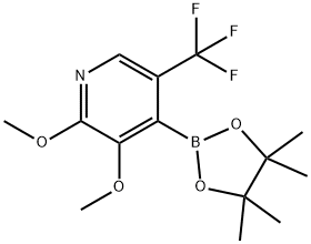 2,3-Dimethoxy-4-(4,4,5,5-tetramethyl-1,3,2-dioxaborolan-2-yl)-5-(trifluoromethyl)pyridine 结构式