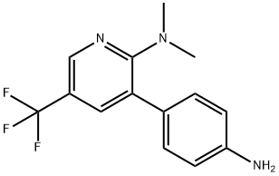 [3-(4-Amino-phenyl)-5-trifluoromethyl-pyridin-2-yl]-dimethyl-amine 结构式
