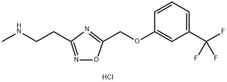 N-甲基-2-(5-{[3-(三氟甲基)苯氧基]甲基}-1,2,4-恶二唑-3-基)乙胺盐酸盐 结构式