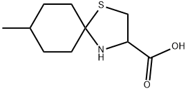 8-甲基-1-硫杂-4-氮杂螺[4.5]癸烷-3-羧酸 结构式