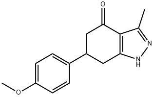 6-(4-甲氧苯基)-3-甲基-2,5,6,7-四氢吲唑-4-酮 结构式