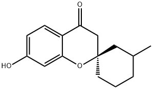 (2R)-7-羟基-3'-甲基-4-螺[色满-2,1'-环己烷]酮 结构式