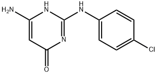 6-氨基-2-[(4-氯苯基)氨基]-1H-嘧啶-4-酮 结构式