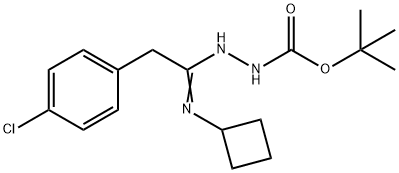 N'-[2-(4-Chlorophenyl)-1-cyclobutylaminoethylidene ]hydrazinecarboxylic acid tert-butyl ester 结构式