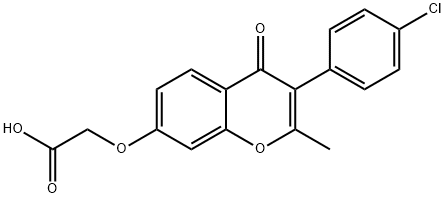 2-[3-(4-氯苯基)-2-甲基-4-氧代-苯并吡喃-7-基]氧基乙酸 结构式