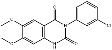 3-(3-氯苯基)-6,7-二甲氧基-1H-喹唑啉-2,4-二酮 结构式