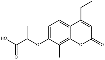 2-[(4-乙基-8-甲基-2-氧代-2H-苯并吡喃-7-基)氧基]丙酸 结构式