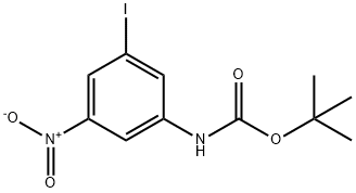 (3-碘-5-硝基苯基)氨基甲酸叔丁酯 结构式
