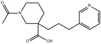 1-乙酰基-3-(3-吡啶-3-基丙基)哌啶-3-羧酸 结构式