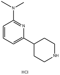 N,N-二甲基-6-(哌啶-4-基)吡啶-2-胺二盐酸盐 结构式