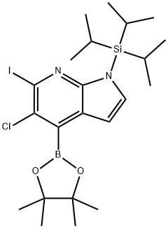 5-Chloro-6-iodo-4-(4,4,5,5-tetramethyl-1,3,2-dioxaborolan-2-yl)-1-(triisopropylsilyl)-1H-pyrrolo[ 结构式