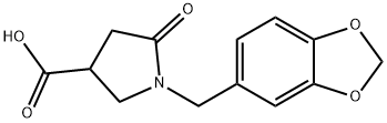 1-(1,3-苯并二唑-5-基甲基)-5-氧代吡咯烷-3-羧酸 结构式