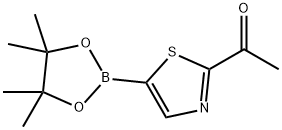 1-[5-(4,4,5,5-四甲基-1,3,2-二氧杂环戊硼烷-2-基)-1,3-噻唑-2-基]乙酮 结构式