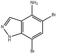 5,7-二溴-1H-吲唑-4-胺 结构式