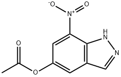 7-硝基-1H-吲唑-5-基乙酸酯 结构式