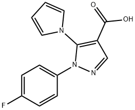 1-(4-氟苯基)-5-(1-吡咯基)-1H-吡唑-4-甲酸 结构式