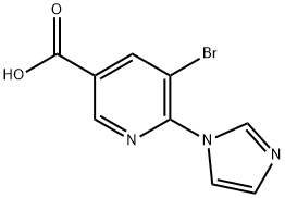 5-bromo-6-(1h-imidazol-1-yl)nicotinic acid 结构式