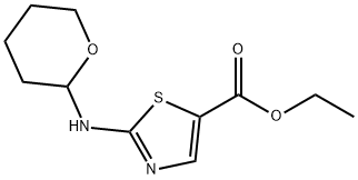 2-((四氢-2H-吡喃-2-基)氨基)噻唑-5-羧酸乙酯 结构式