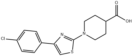 1-(4-(4-氯苯基)噻唑-2-基)哌啶-4-羧酸 结构式