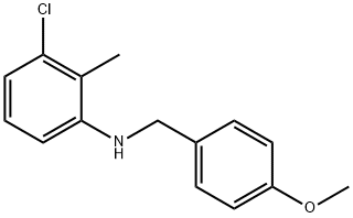 3-Chloro-N-(4-methoxybenzyl)-2-methylaniline 结构式