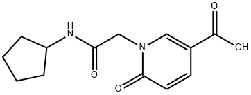 1-[(cyclopentylcarbamoyl)methyl]-6-oxo-1,6-dihydropyridine-3-carboxylic acid 结构式