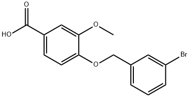 4-(3-溴苄基)氧基-3-甲氧基-苯甲酸 结构式