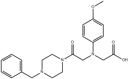 [[2-(4-benzylpiperazin-1-yl)-2-oxoethyl](4-methoxyphenyl)amino]acetic acid 结构式